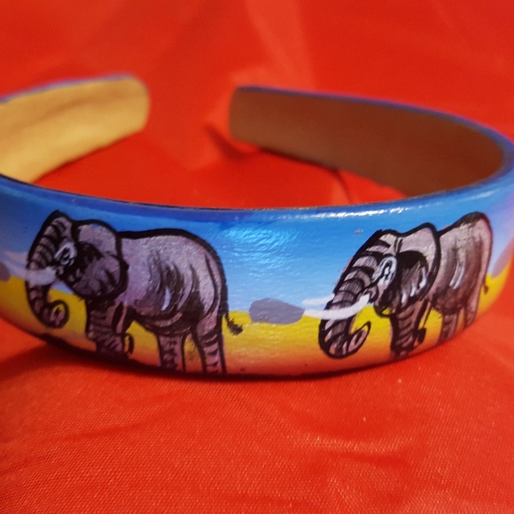 Handmade Accessories - African (Kenyan) Hand Painted Leather Head Band